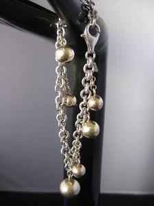 Pulsera italiana vintage con dije de plata de ley 925 333 AR (20 cm / 15 g) - Imagen 1 de 9