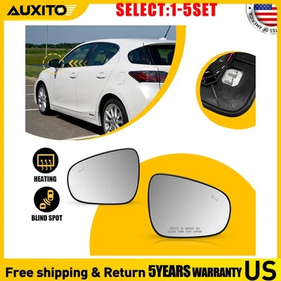 Espejo retrovisor lateral derecho+izquierdo de vidrio con punto ciego para ES350 ES300h IS250 IS350 UX300h 2-10X Foto 1 de 4