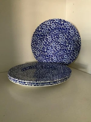 Set 4 lot Dessert salad 8 in. Plates Churchill England Calico Blue  Queen’s - Image 1 of 4