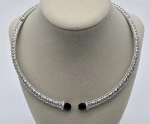 Gargantilla Judith Ripka Collar Plata Esterlina Declaración Onyx Diamonique Circonita cúbica - Imagen 1 de 23