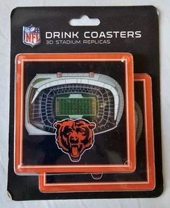 NFL Chicago Bears Drink Coasters 3D Stadium Replicas (2 Included) SEALED - Picture 1 of 6