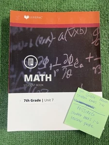 Lifepac Grade 7 Math Units 7-10 Only Homeschool Curriculum Incomplete Set READ - Picture 1 of 5