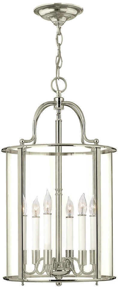 Colgante Hinkley Gentry 14" ancho níquel pulido 6 luces Foto 1 de 1