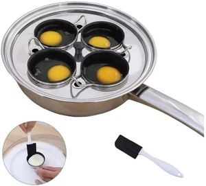 4 Cups Egg Poacher Pan - Stainless Steel Poached Egg Cooker – Induction Cookt... - Picture 1 of 7