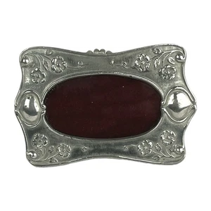 Marco de fotos vintage de pie floral de peltre plateado artmetal ELIAS 3 1/4" (W) - Imagen 1 de 6