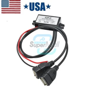 DC12V to 5V 3A 15W Step down USB Converter Regulator Adapter For Car Charger USA - Picture 1 of 9