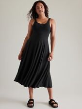 ATHLETA Santorini Midi Dress SP Small Petite S P | Black #798380 NEW