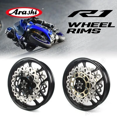 Llanta delantera + rotor de disco de freno para Yamaha YZF R1 2015-2021 2020 2019 2018 17"" Foto 1 de 4