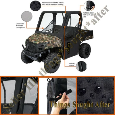 Carcasa de cabina Polaris Ranger 2012-2014 tamaño completo XP 800, HD, diésel, 6x6 - negra Foto 1 de 4