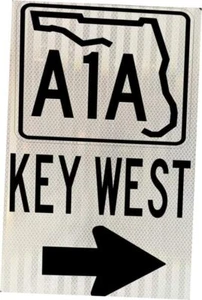 Key West Florida A1a Road Dot Ocean Strand Spring Break Surfen 8x12 Zoll neues Schild - Bild 1 von 8