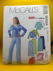 McCalls Pattern M4554 GIRLS TOPS PANTS SKIRT Sz 7-12 Elastic Waist NEW - Picture 1 of 2