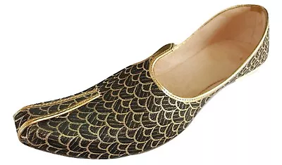 Aura Mens flat jutti Indian wedding mojari sherwani ethnic shoes US size 8-12 BH - Image 1 of 4