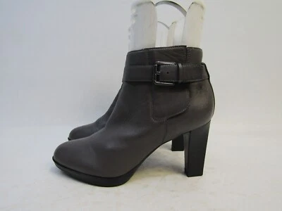 Franco Sarto Mujer Talla 7 M Gris Cuero Cremallera Hebilla Tobillo Moda Botas Botines Foto 1 de 4