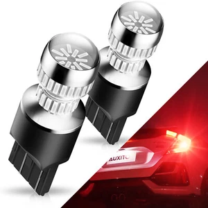 2X AUXITO 7443 7440 Canbus Red LED Brake Tail Light Turn Signal Bulbs Error Free - Picture 1 of 12