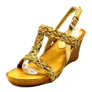 SANDALIAS DE MUJER CON TIRAS Y TACÓN DE CUÑA PUNTA ABIERTA CORREA AL TOBILLO - Imagen 1 de 13