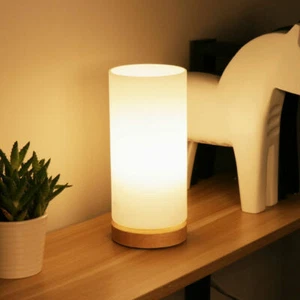 Contemporary White Glass Shade Table Desk Light Bedroom Home Table Lamp Lighting - Picture 1 of 14