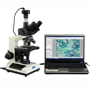 OMAX 40X-1600X Compound Trinocular LED Microscope w 1.3MP Digital Camera - Picture 1 of 9