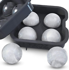 Ice Ball Maker ? Food-Grade Silicone Ice Mold Tray with 4 X 4.5Cm Ball Capacity