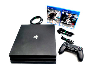 Black Sony PlayStation 4 Pro 1TB Console CUH-7015B + (2) Games ~ 1 Controller