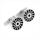 Mens Sterling Silver 925 Unsual Design Round Cuff Links