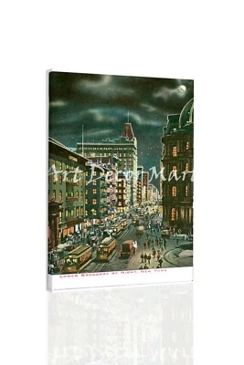 Lower Broadway by Night - - CANVAS OR PRINT WALL ART - Image 1 of 3
