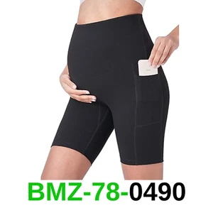 POSHDIVAH Women's Maternity Yoga Shorts Over The Belly Bump Workout Active, L - Picture 1 of 4