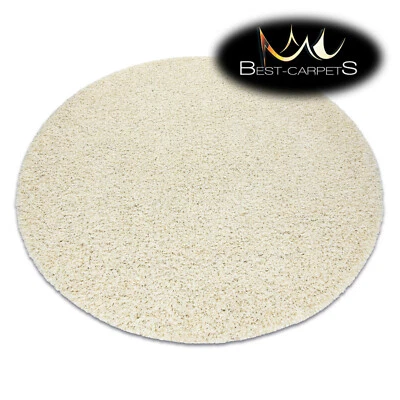 Amazing Modern Rug shaggy "SOFFI" 5cm, circle, single-colour, CREAM High Quality - Image 1 of 4