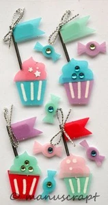 Artoz Artwork pegatinas 3D, cupcakes muffins con bandera - Imagen 1 de 1