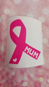 Personalised breast cancer ribbon car window wall decal sticker dark pink  - Picture 1 of 2