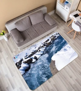 3D Winterlicher Fluss H1500 Mat Elegant Foto Teppich Wolldecke Honey 2023 - Picture 1 of 5