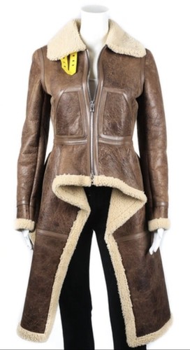 $6920 Givenchy Bombardino Drappeggiato Ruffle Asimmetrico Contrasto Shearling 36