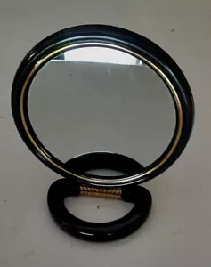 Espejo Mirra-Flex negro sólido de 2 caras con borde dorado - Imagen 1 de 5