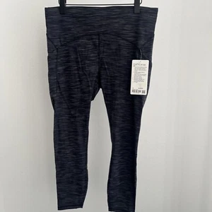 Lululemon Power Thru HR Tight 25” NWT Size 14 HBLK Striped $128 Side Pockets - Picture 1 of 8