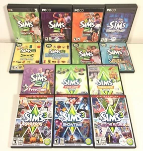 Lot of 14 The Sims 2 - 3 + Expansions - PC Games - Complete - Picture 1 of 14