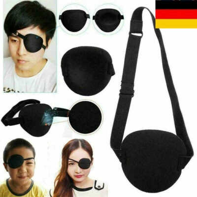 Erwachsene Augenklappe Medizinischer Schaum Gepolstert Waschbar Unisex Schwarz - Bild 1 von 4