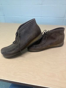 Men's Clarks Padmora Wallabees Brown Nubuck Leather Boot Size 11M - Picture 1 of 7