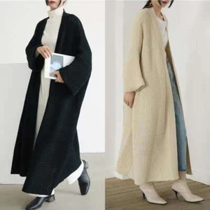 Women Loose Oversize Baggy Chunky Knitted Long Sweater Cardigan Outwear Coat - Picture 1 of 15