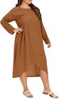 Women's Size: L. Crewneck Cotton Plus Size Maxi Dress