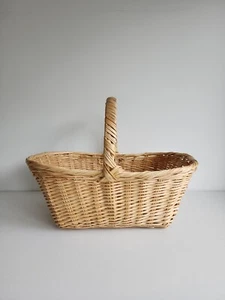 Vintage Wicker Shopping Picnic Hamper Gift Fruit Vegetable Flower Basket - Picture 1 of 4