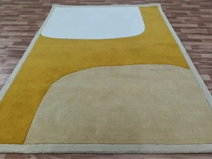 Geometric Modern Hand Tufted 100% NZ Wool Area Rug for Living Room Kitchen - Picture 1 of 5