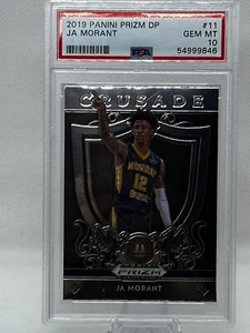 2019-20 Panini Prizm Draft Picks Crusade Blue Ja Morant #11 PSA 10 MINT Rookie - Picture 1 of 3