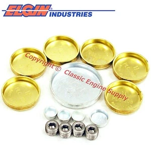 Deep Cup Style Brass Block Freeze Plug Kit Fits sb Ford 351W 302 289 260 255 221 - Foto 1 di 1