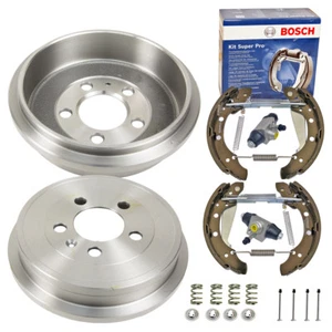 Bremstrommeln + BOSCH Bremsbacken für VW Polo 9n Fox Audi A2 Seat Cordoba Ibiza - Bild 1 von 1