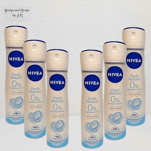 6x 150ml Nivea Fresh Natural 48h Deo Spray OHNE ALUMINIUM Deodorant lange frisch - Bild 1 von 1