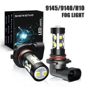 Pair H10 LED Fog Driving Light Bulbs Kit 9005 9145 9140 White 6000K Super Bright - Picture 1 of 17