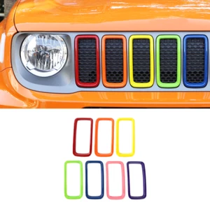 Muticolor 7PCS Front Grille Inserts Cover Ring Trim For Jeep Renegade 2019-2024 - Picture 1 of 9