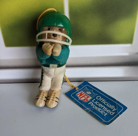 VTG NFL SUPER CLIP-ON 1981 CHARLES ZADEH New York Jets Teddy Bear Cover
