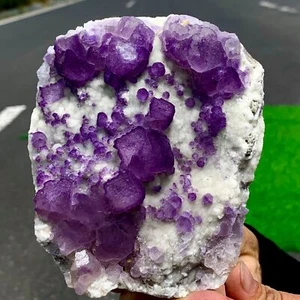 Cubo púrpura transparente raro de 1,91 lb muestra de cristal mineral de fluorita/China - Imagen 1 de 23