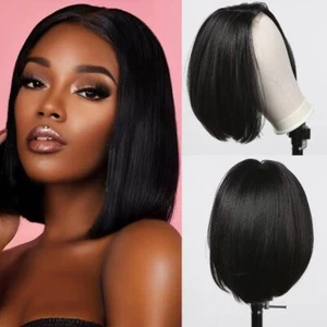 Wig Bob Cut Off Black 1B No Bangs Short Bob Wig with Center Part New - Picture 1 of 1