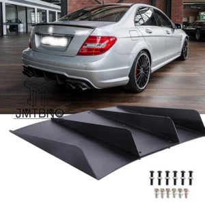 For Mercedes Benz C63 AMG Rear Diffuser 4 Shark Fins Bumper Lip Lower Splitters - Foto 1 di 11